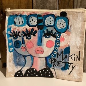 COPY - Hand painted canvas pouch. Wearable Art